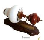 Groot wandlamp olielamp antiek glazen olie lamp kap wit, Ophalen of Verzenden