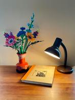 Vintage hamerslag bureaulampjein de kleur bruin, Huis en Inrichting, Lampen | Tafellampen, Ophalen of Verzenden, Gebruikt, Metaal