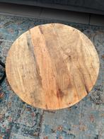 Houten Bijzettafel Rond - Industrieel, Minder dan 45 cm, Minder dan 55 cm, Rond, Ophalen of Verzenden