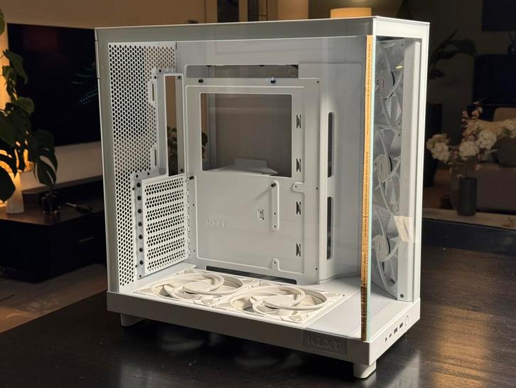 NZXT H6 Flow Wit + 2x Arctic P14 Max, Computers en Software, Computerbehuizingen, Zo goed als nieuw, Ophalen of Verzenden