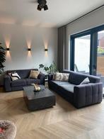 Twee grijze banken - Zitten heerlijk!, Huis en Inrichting, Banken | Bankstellen, Ophalen, Gebruikt, 75 tot 100 cm, Rechte bank