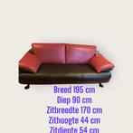 Design sofa in 2 kleuren leer zwart + bordeau-rood. Nieuw!, Huis en Inrichting, Banken | Sofa's en Chaises Longues, Ophalen, Modern- tijdloos