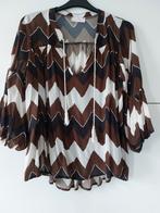 wijde blouse maat 42 44 46, moderne print, goede staat, Gedragen, Ophalen of Verzenden, Bruin, Maat 46/48 (XL) of groter