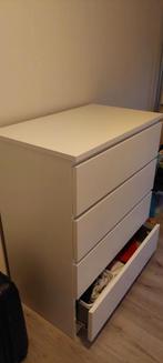 Witte ladekast met 4 lades, Ophalen, Overige materialen, 50 tot 100 cm, Zo goed als nieuw