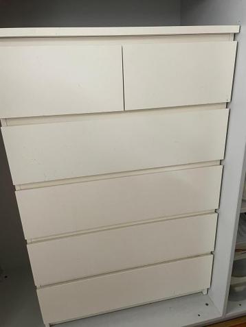 ikea kast Malm 6 lades wit - afbeelding 3