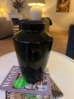 Vaas zwart tijger, Zwart, Ophalen of Verzenden, Minder dan 50 cm, Glas