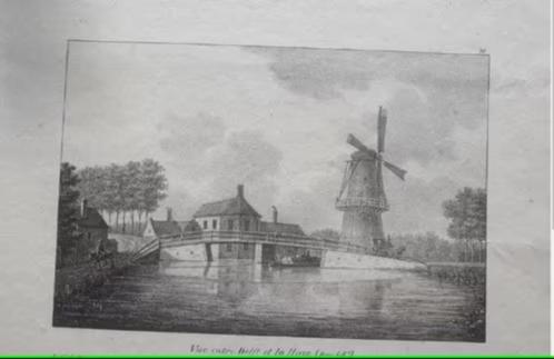 Trekvliet bij de hoornbrug rijswijk delft -- den haag 1825, Antiek en Kunst, Kunst | Etsen en Gravures, Ophalen