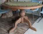 Ronde tafel hout in delen te vervoeren 120 cm, Huis en Inrichting, Ophalen, Gebruikt, Rond, Vier personen