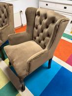 2x Dubbelman design eetkamer stoelen, Huis en Inrichting, Stoelen, Ophalen, Gebruikt, Stof, Twee