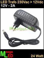 LED Trafo Voeding Adapter Driver - 230V > 12V - 2A = 24W - S, Ophalen of Verzenden, Nieuw, LEDtrafo