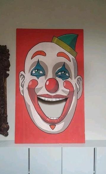Groot kleurrijk circus clown schilderij 