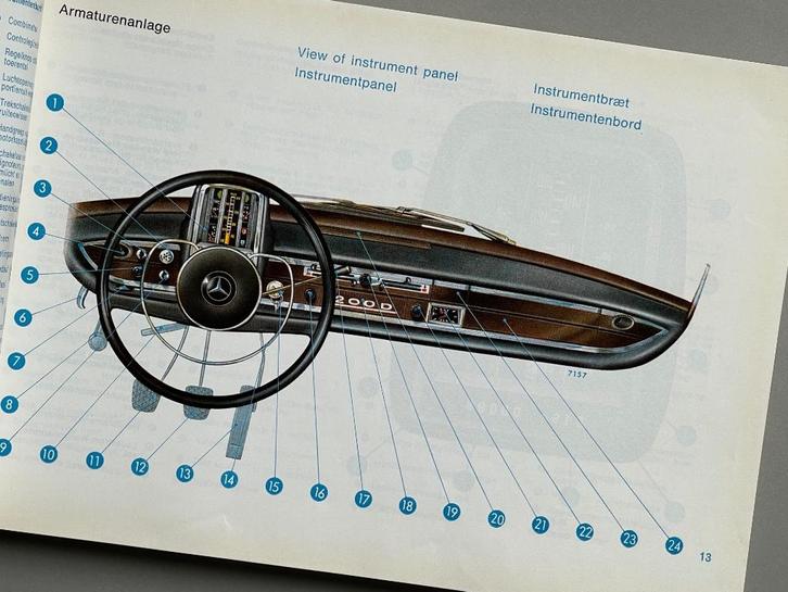 Handleiding Mercedes - Benz 200D (1967) meertalig, Auto diversen, Handleidingen en Instructieboekjes, Ophalen of Verzenden