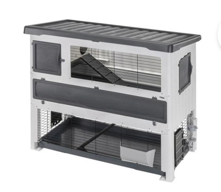 Ferplast Konijnenhok Grand Lodge 140, Dieren en Toebehoren, Knaagdieren en Konijnen | Hokken en Kooien, Gebruikt, Hok, 90 cm of meer