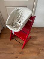 🧡 Mooie Rode Stokke Tripp Trapp met Newborn Kinderstoel 🧡, Ophalen, Zo goed als nieuw, Meegroeistoel, Gordel(s)