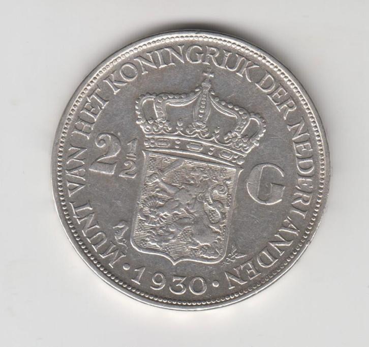 Zilveren rijksdaalder 1930. Gewicht 25 gram, Postzegels en Munten, Munten | Nederland, Losse munt, 2½ gulden, Koningin Wilhelmina