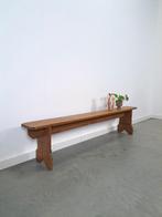 Oude brocante houten bank uit Frankrijk, Ophalen of Verzenden