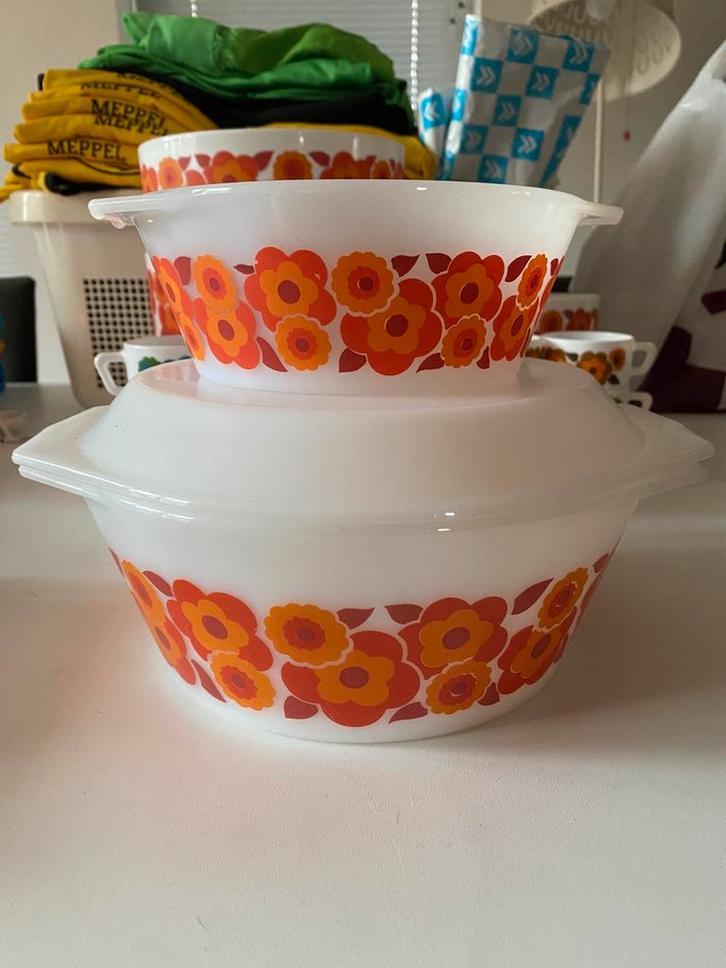 Arcopal lotus ovenschalen met deksel, Huis en Inrichting, Keuken | Servies, Glas of Glazen, Overige stijlen, Glas, Ophalen of Verzenden