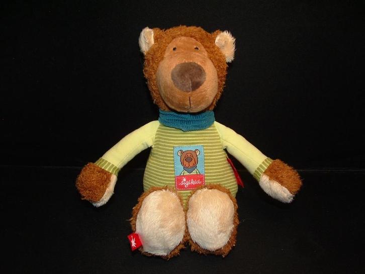 SIGIKID BEER KRULLENDE ZACHTE BADSTOF BRUIN/WIT MET, Kinderen en Baby's, Speelgoed | Knuffels en Pluche, Nieuw, Overige typen