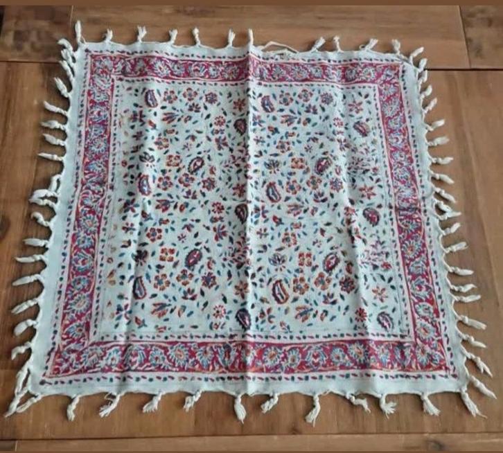 Katoenen Kleedtafel 50x50 cm, Antiek en Kunst, Antiek | Kleden en Textiel, Ophalen of Verzenden