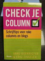 Anne Boerrigter - Check je column, Ophalen of Verzenden, Zo goed als nieuw, Anne Boerrigter; Eric Tiggeler