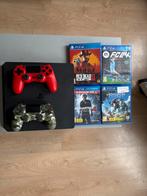 PS4 Slim + 2 Controllers + 4 Games, Spelcomputers en Games, Spelcomputers | Sony PlayStation 4, Met 2 controllers, Ophalen of Verzenden