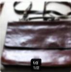 Schouder/akte tas tuigleer kastanje bruin., Sieraden, Tassen en Uiterlijk, Tassen | Schoudertassen, Ophalen of Verzenden, Gebruikt