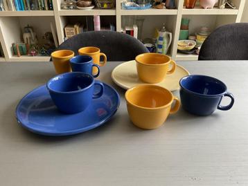 Bodum 2x bord 4x soepkom 3x beker blauw en geel beschikbaar voor biedingen
