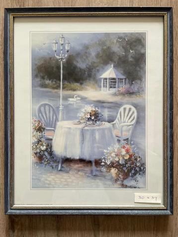 Schilderij: Romantisch Tuin Tafereel beschikbaar voor biedingen