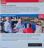 Humphrey's Restaurants €7,50/€4,- korting per persoon, Drie personen of meer, Kortingskaart