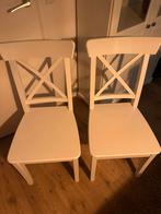Witte IKEA Houten Stoelen, Huis en Inrichting, Stoelen, Ophalen, Gebruikt, Twee, Wit