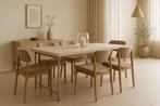 Eettafel japandi stijl beron ciré met rva onderstel, Ophalen, Japandi, Eikenhout, Tables by Leon