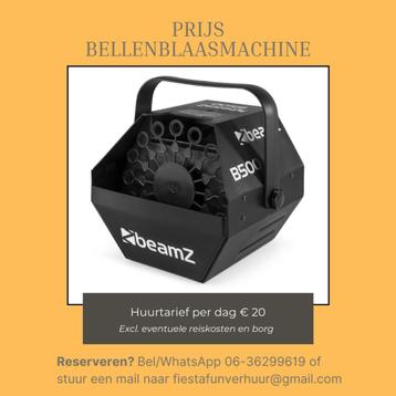 Bellenblaasmachine huren beschikbaar voor biedingen