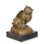 Bronzen beeld van Uil 17,6x12x12, Verzenden