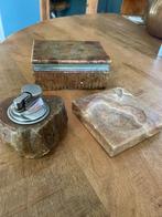 Vintage Albast Set: Doos, Asbak & Aansteker, Ophalen