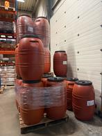 Kunststof vat met draaideksel – 220 liter (terracotta), Tuin en Terras, Regentonnen, 150 liter of meer, Ophalen, Zo goed als nieuw