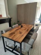 Eettafel met eiken blad 180x80 cm, Ophalen, Zo goed als nieuw, 4 tot 6 stoelen