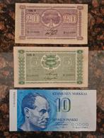 3 x bankbiljetten Finland Mark, Ophalen of Verzenden, Overige landen, Setje