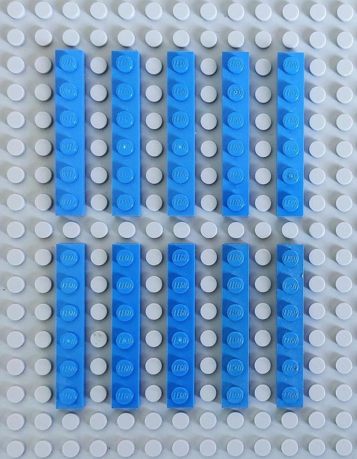 LEGO Parts Blue / Blauw 1x6 plate 1 x 6 3666, Kinderen en Baby's, Speelgoed | Duplo en Lego, Zo goed als nieuw, Lego, Losse stenen
