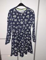 A lijn jurk marine blauw met viooltjes bloemenpatroon katoen, Meisje, Ophalen of Verzenden, Zo goed als nieuw, Jurk of Rok