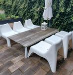 Tuinset 200 x 100 met 6 stoelen, Tuin en Terras, Tuinsets en Loungesets, Ophalen, Gebruikt