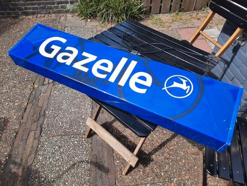 Oude Gazelle Lichtbak - Fietsenwinkel Decoratie, Verzamelen, Merken en Reclamevoorwerpen, Gebruikt, Lichtbak of (neon) lamp, Ophalen