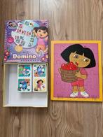 Dora houten puzzel en Dora domino samen voor.., 10 tot 50 stukjes, Van hout, Ophalen of Verzenden