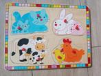 Houten puzzel met dieren, Ophalen of Verzenden, Zo goed als nieuw, Van hout, Minder dan 10 stukjes
