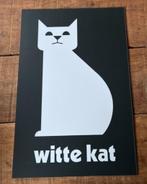 WITTE KAT  sign logo merk reclamebord 35X23, Verzamelen, Merken en Reclamevoorwerpen, Ophalen of Verzenden, Zo goed als nieuw