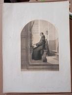 Johannes Bosboom Prent 1850 Broeder op Orgel, Antiek en Kunst, Kunst | Etsen en Gravures, Verzenden