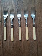 5 antieke vorkjes met been, Antiek en Kunst, Antiek | Bestek, Ophalen of Verzenden