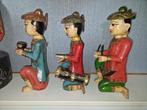 3+3 Kleurige originele Thaise priesters beelden, Sint Kerst., Ophalen of Verzenden