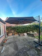 Handson zweefparasol Ibiza taupe met hendel 300 cm, Ophalen, Zo goed als nieuw, Zweefparasol