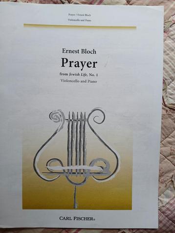 Ernest Bloch Prayer fron Jewish Life, voor cello en piano beschikbaar voor biedingen