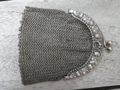 Antiek zilveren beursje, Antiek en Kunst, Antiek | Goud en Zilver, Zilver, Verzenden